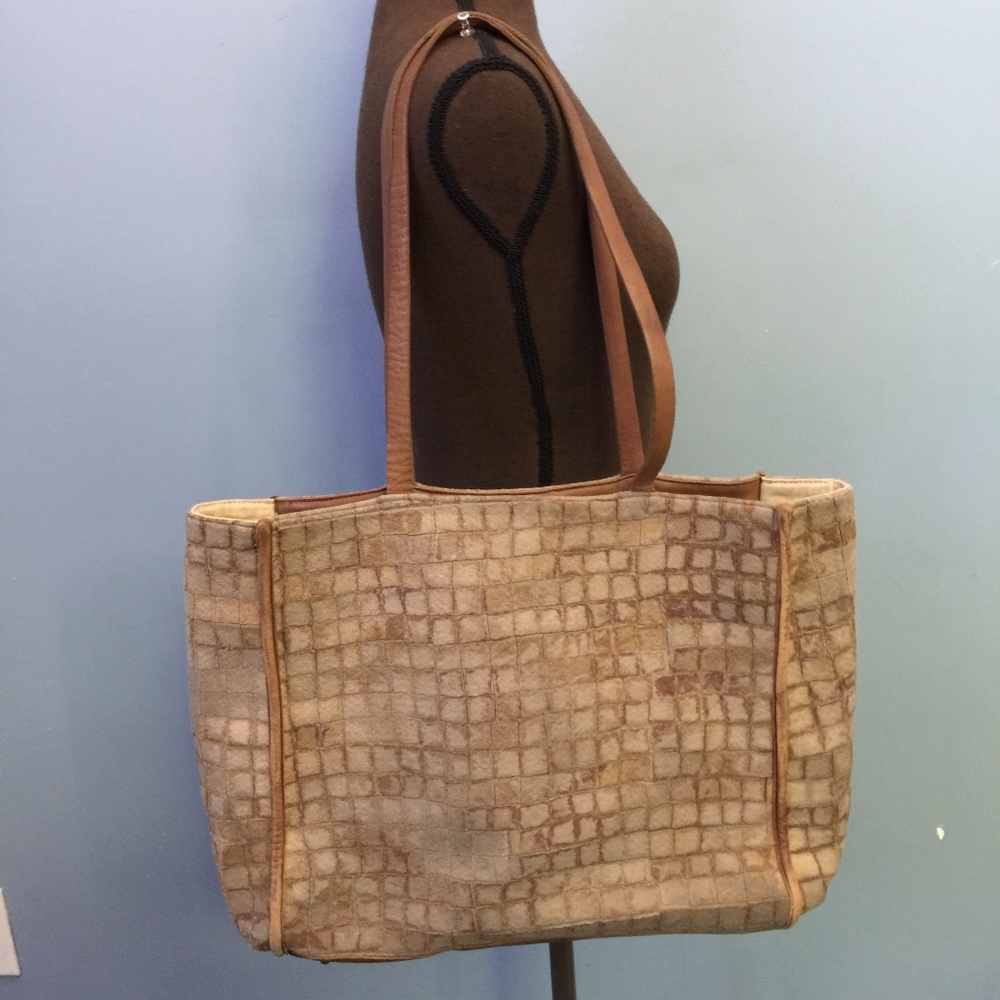4 for $10 LM Embossed Felted Leather Shopper Tote